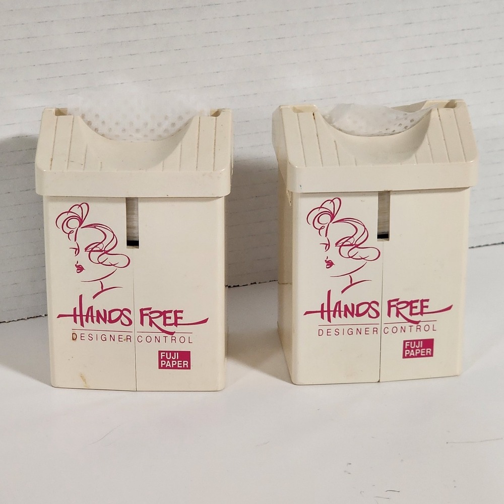 Hands Free Fuji Perm Paper Dispenser w/ Papers 2 In Total Vintage